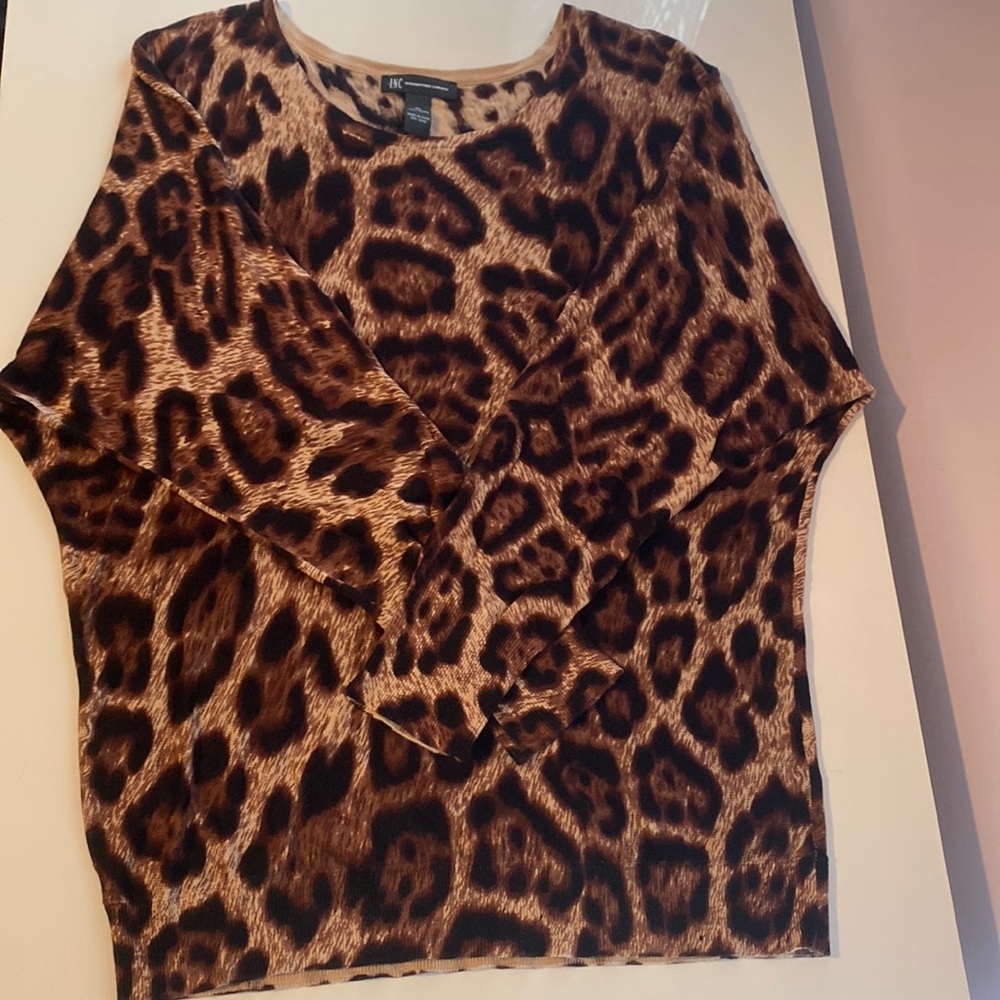 Animal Print Rayon Blouse Top